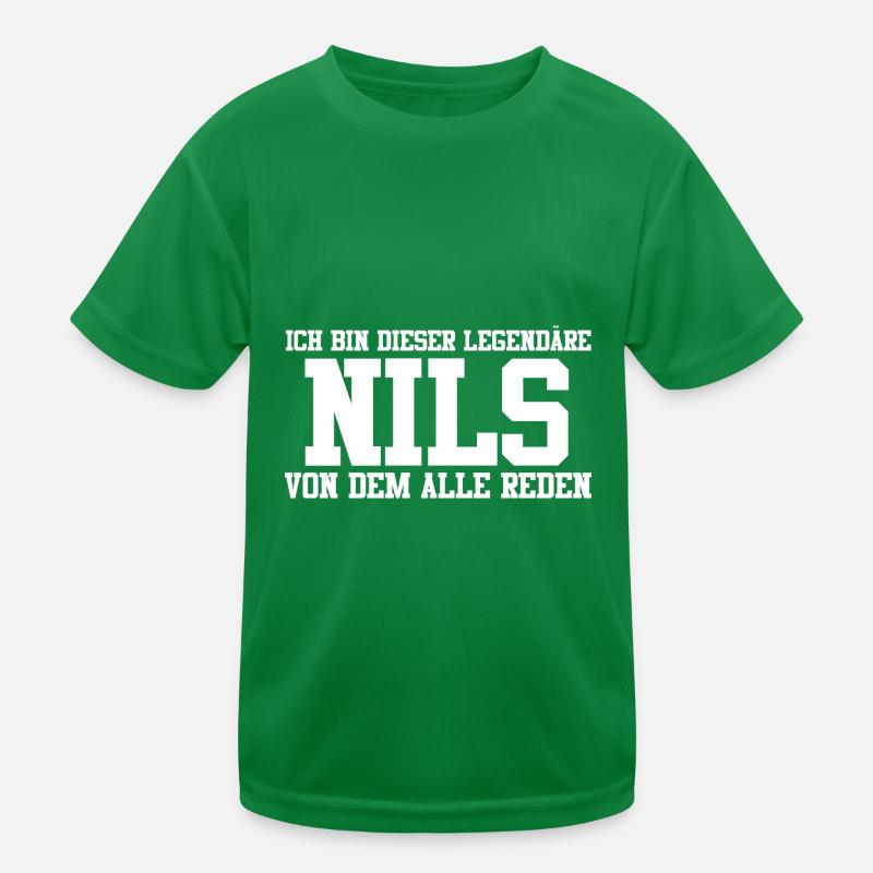 Nils Name Design Kinder Funktions-T-Shirt