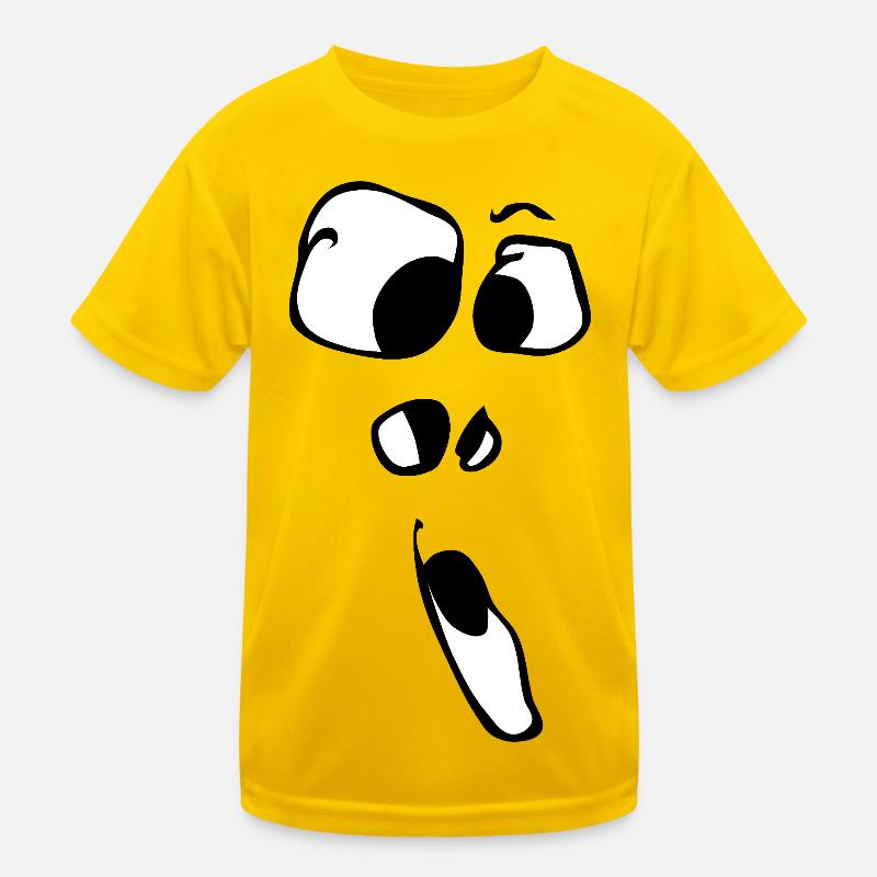 Hooray! Face Ghost Ghost Halloween Comic Kids Functional T-Shirt