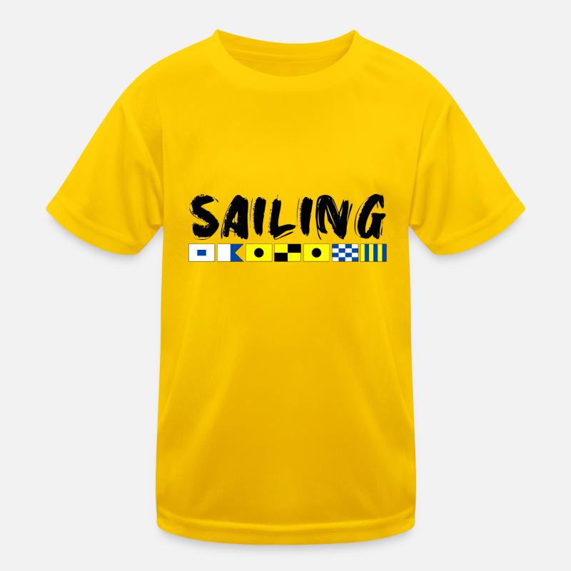 Code du drapeau - T-shirt sport Enfant - jaune d'œuf