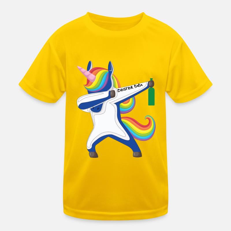 Dabbing Einhorn Bester Papa, Vatertags Geschenk Kinder Funktions-T-Shirt