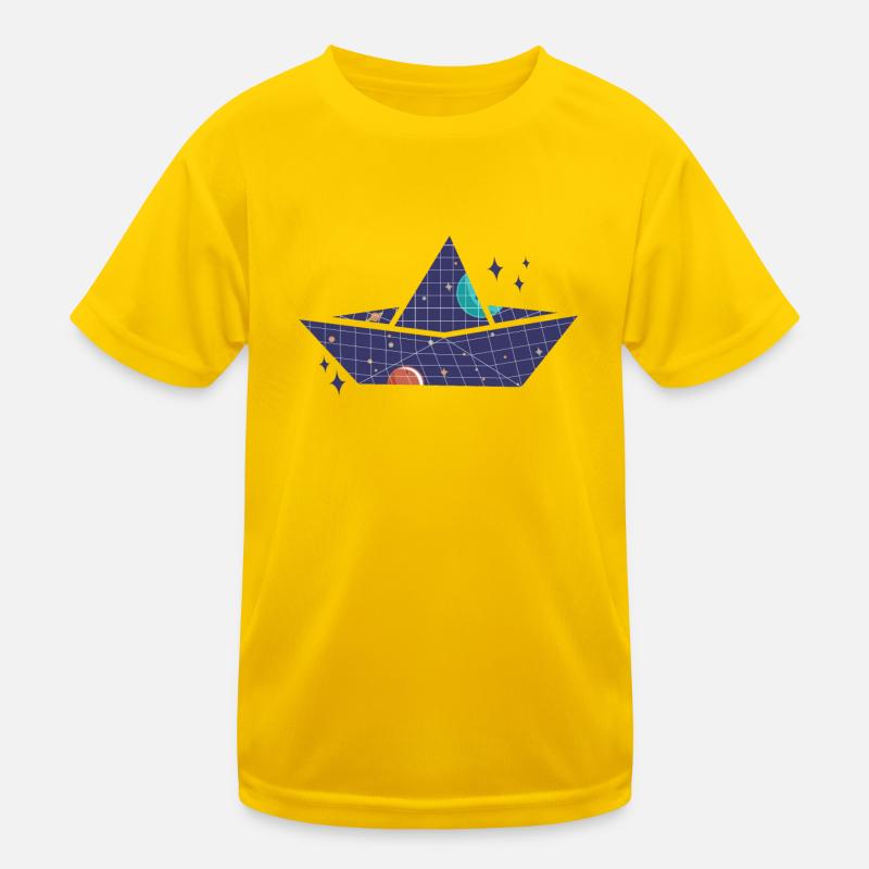 Space paper ship Kids Functional T-Shirt