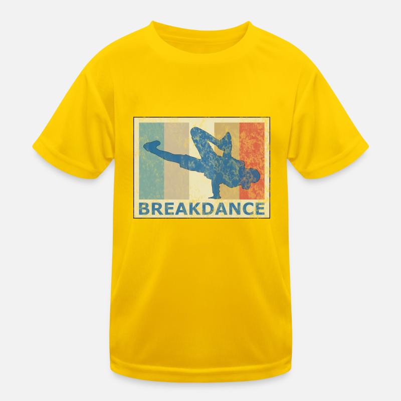 Retro Vintage Style Breakdance Breakdancing Hip Hop Kids Functional T-Shirt