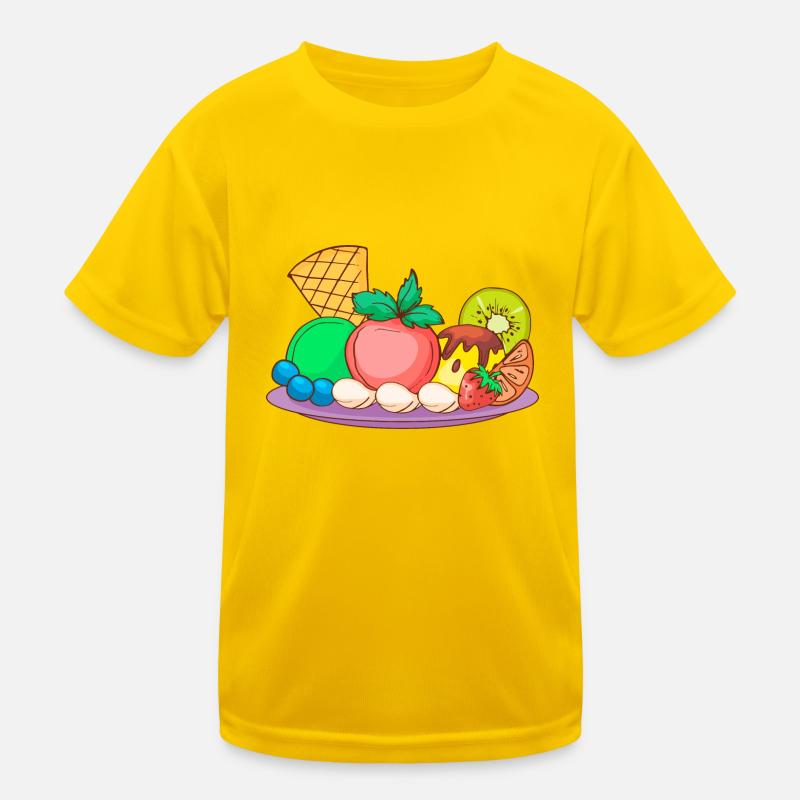 Eis Speiseeis Eiskrem Eiscreme Kugeleis Eisbecher Kinder Funktions-T-Shirt