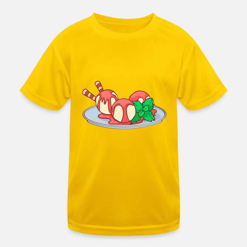 Eis Speiseeis Eiskrem Eiscreme Kugeleis Eisbecher Kinder Funktions-T-Shirt