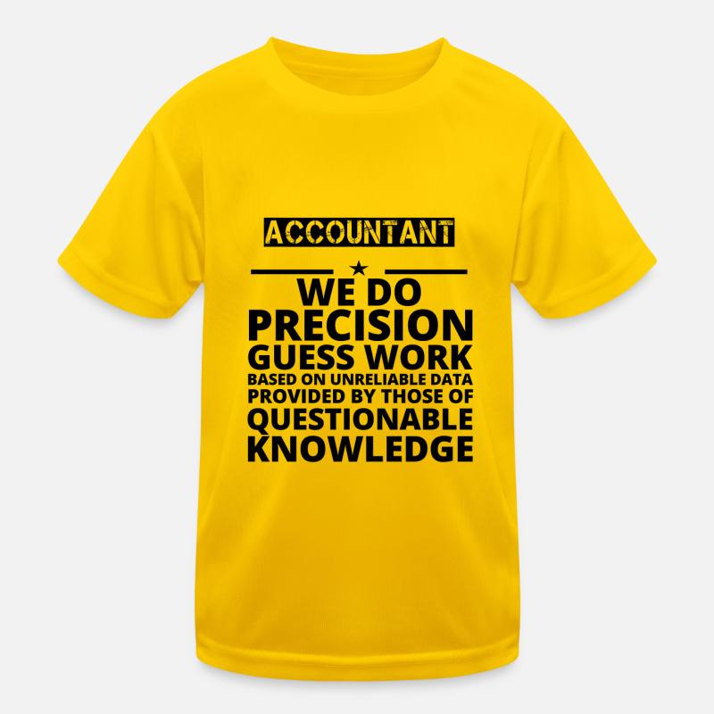 gift problem precision job ACCOUNTANT - Kinder Funktions-T-Shirt - Eigelb