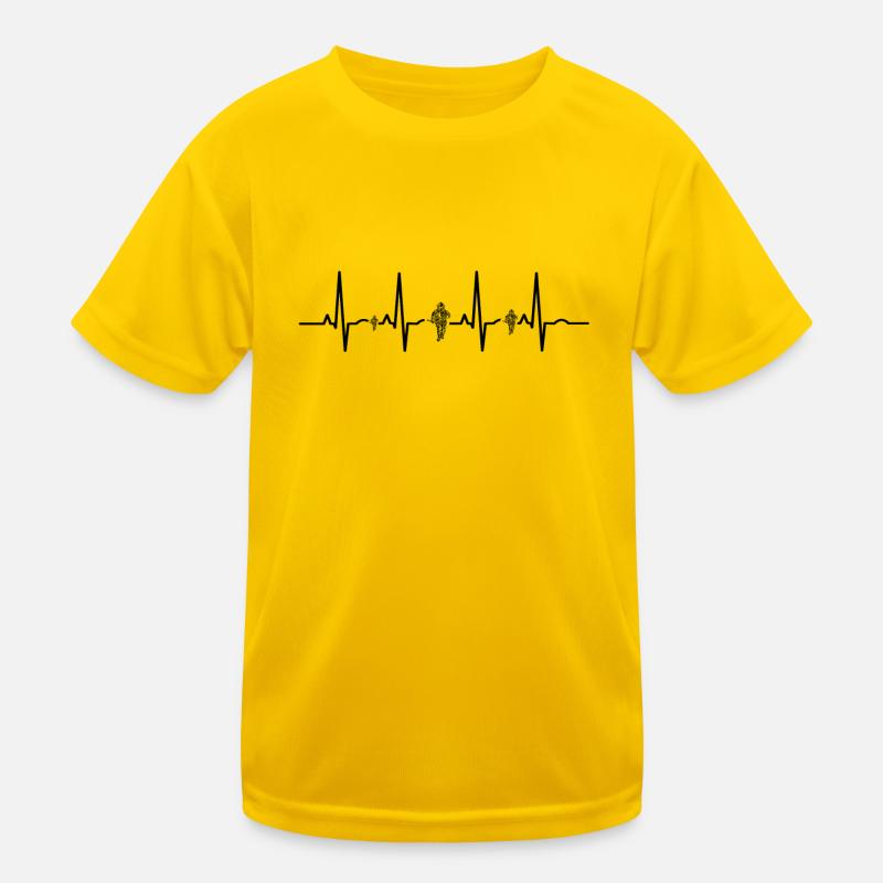 Battements de coeur ekg herz human evolution pompier T-shirt sport Enfant