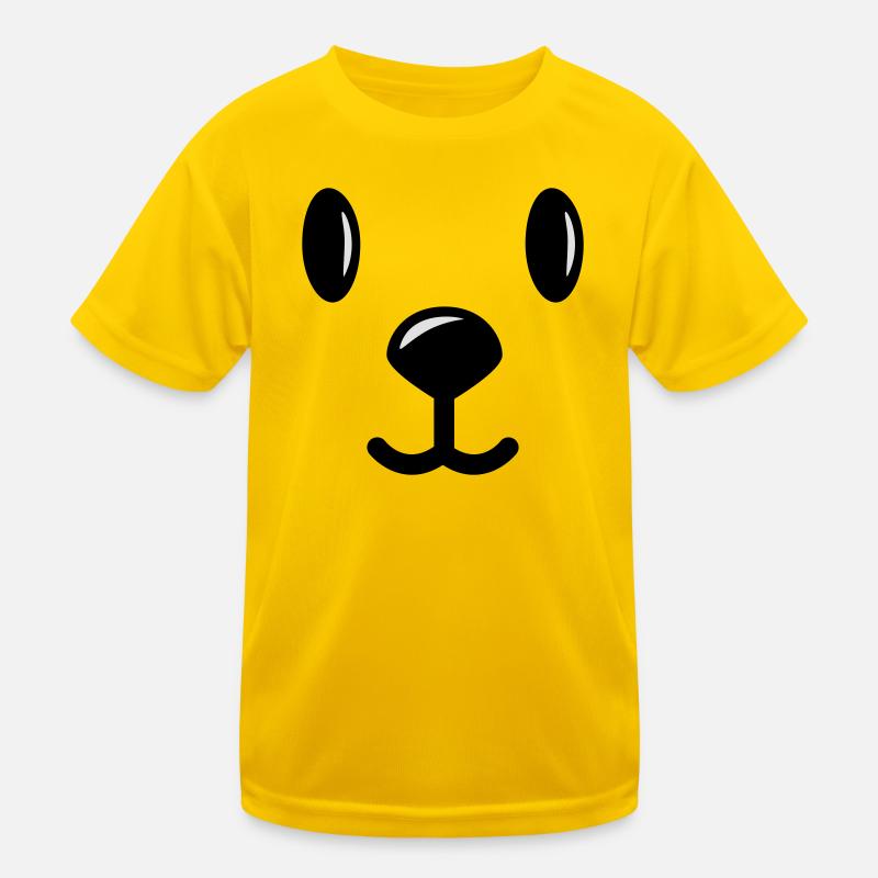 teddy bär bärchen face - Kinder Funktions-T-Shirt - Eigelb