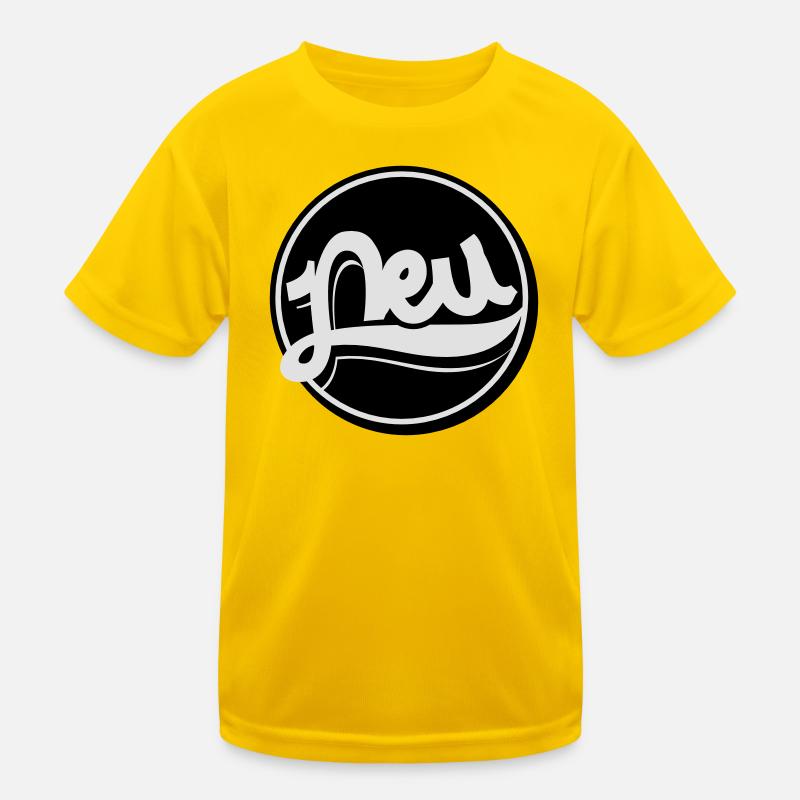 Neu Button, Störer, Neu, New Kinder Funktions-T-Shirt