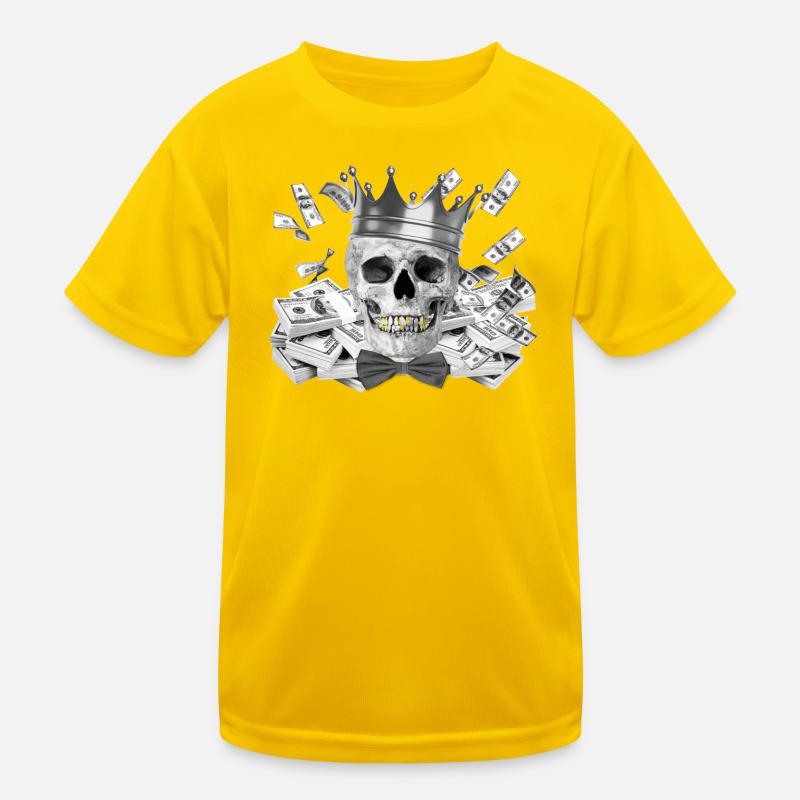 Skull - Kids Functional T-Shirt - egg yellow