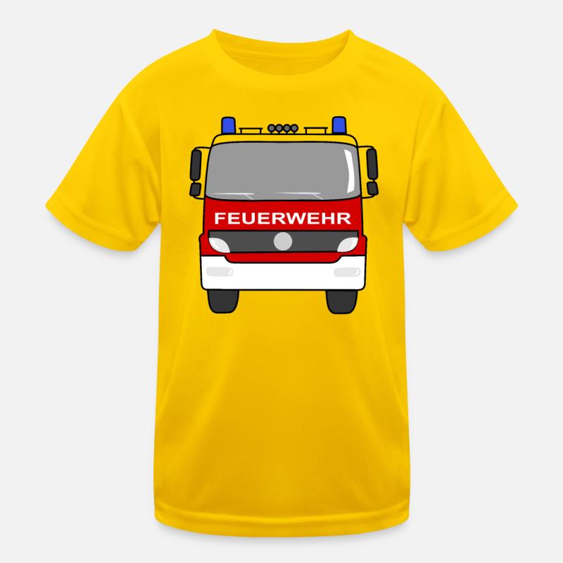 Fire Engine Kids Functional T-Shirt