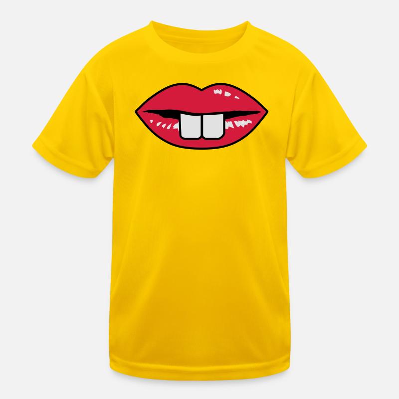Buck teeth and red lips Kids Functional T-Shirt