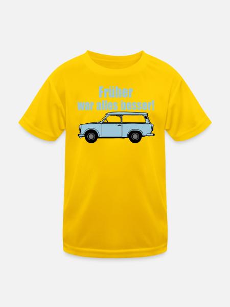  , DDR Kult , früher war alles besser (25) - Kinder Funktions-T-Shirt - Eigelb - Vorne