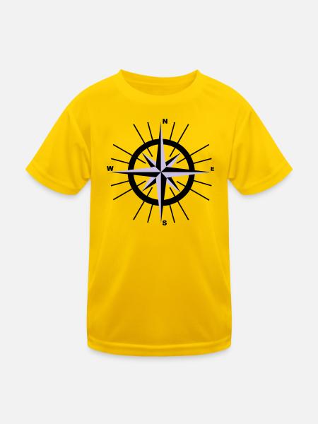 Nautical Compass - Kids Functional T-Shirt - egg yellow - Front