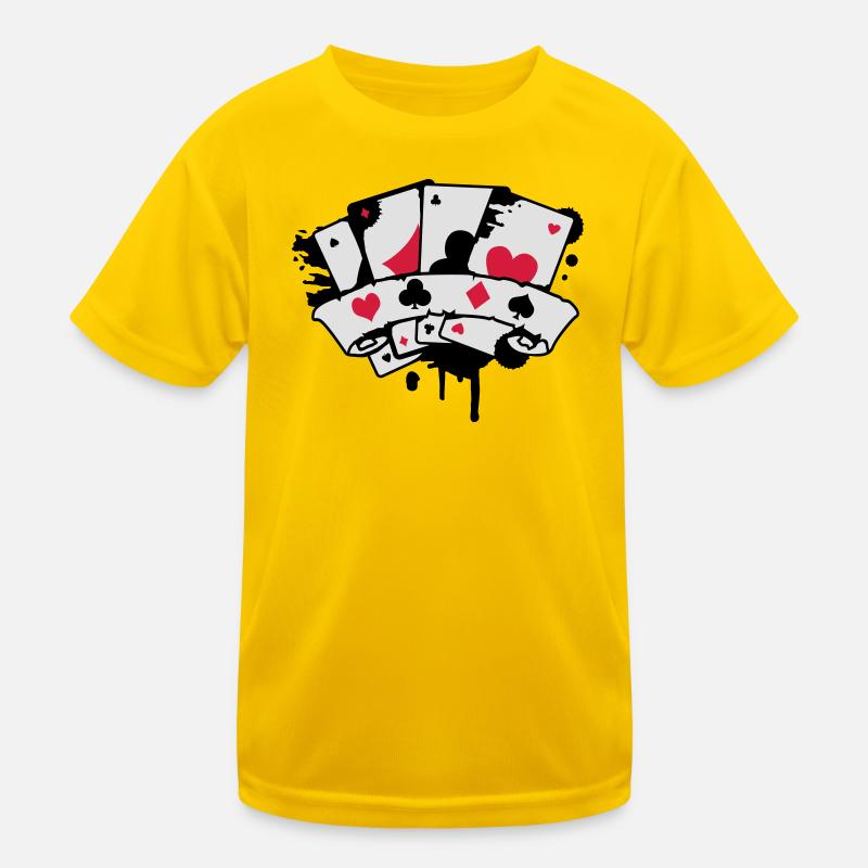 quatre cartes à jouer et une bannière T-shirt sport Enfant