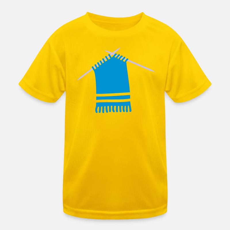 Coloured wool scarf with knitting pattern - Kids Functional T-Shirt - egg yellow