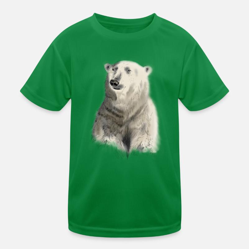 ours blanc T-shirt sport Enfant