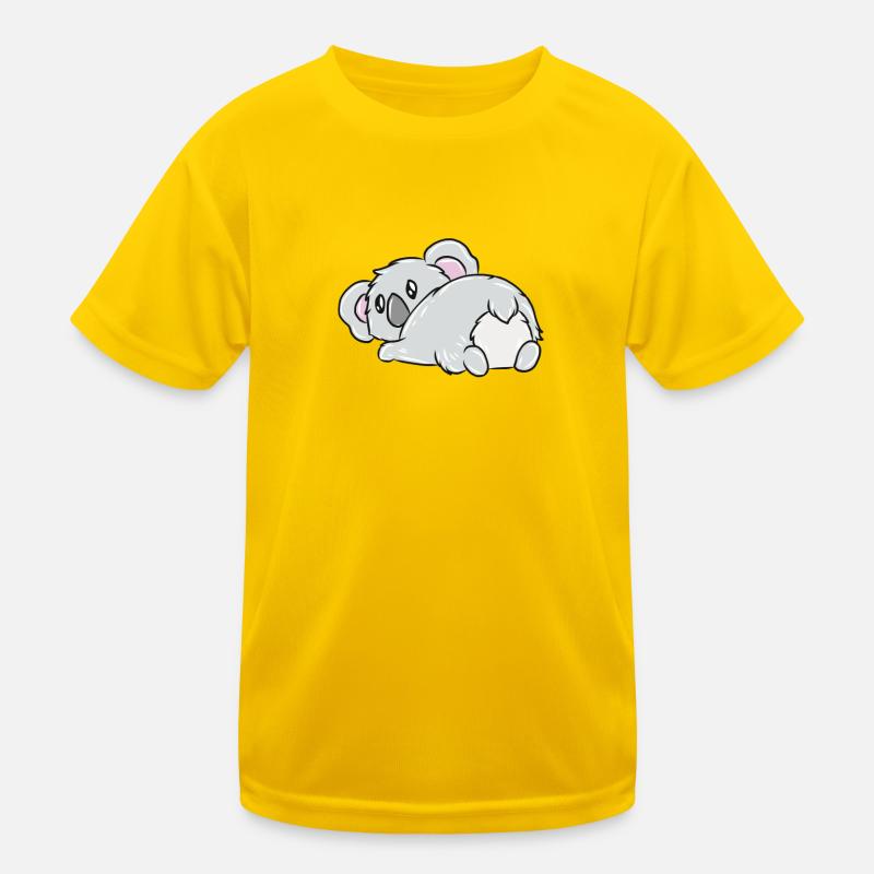 Sleeping Koala Cuddly Hero - Kids Functional T-Shirt - egg yellow