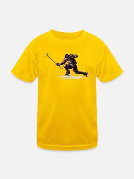 Eishockey - Kinder Funktions-T-Shirt - Eigelb