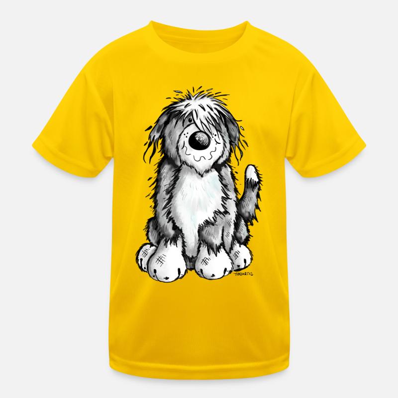 Cute Bearded Collie Kids Functional T-Shirt