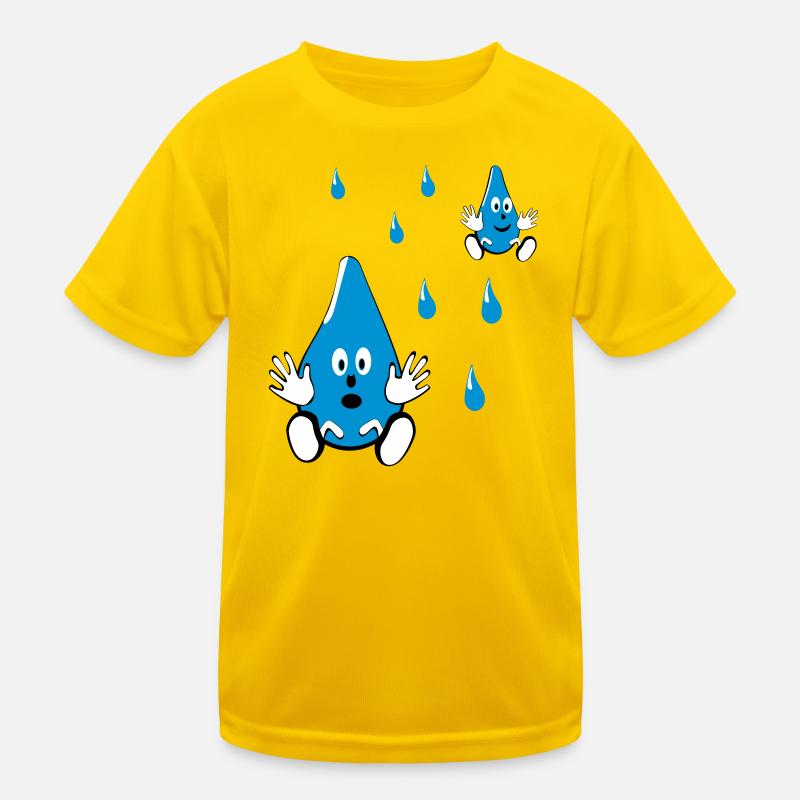 Kleine Wassertropfen Freunde - Kinder Funktions-T-Shirt - Eigelb