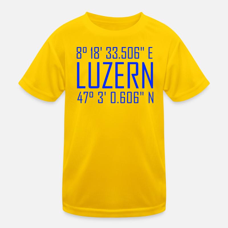Coordonnées de Lucerne – typographie en référence à la localisation T-shirt sport Enfant