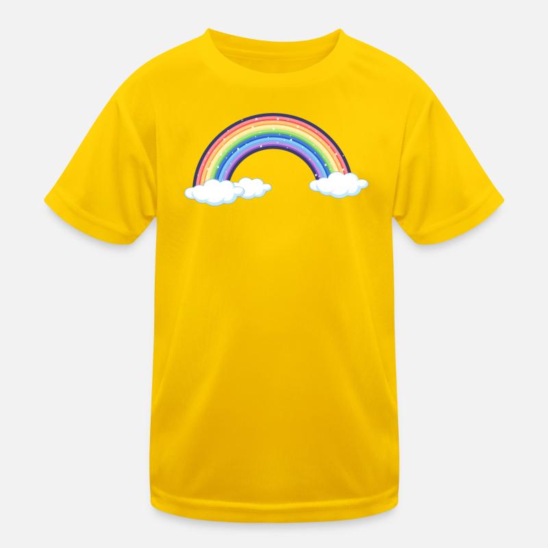 Arc-en-ciel vibrant sur les nuages T-shirt sport Enfant