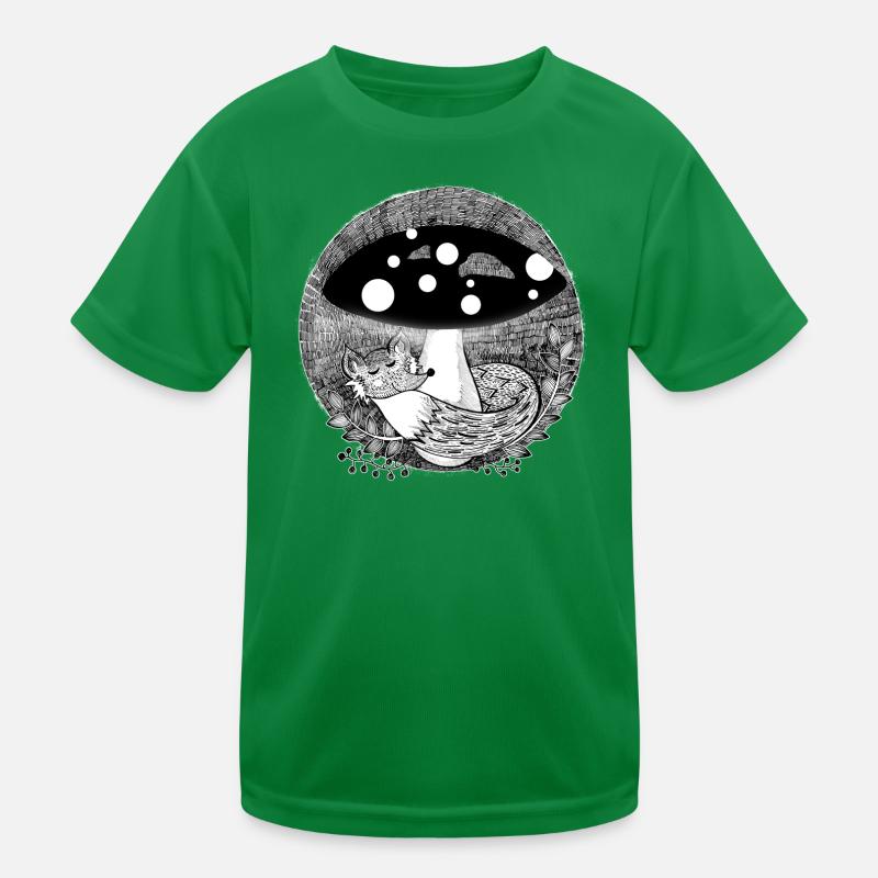 Illustration de renard noir et blanc T-shirt sport Enfant