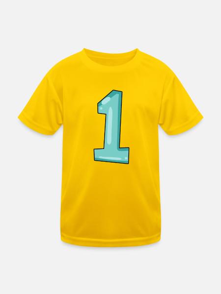 1 - Kinder Funktions-T-Shirt - Eigelb