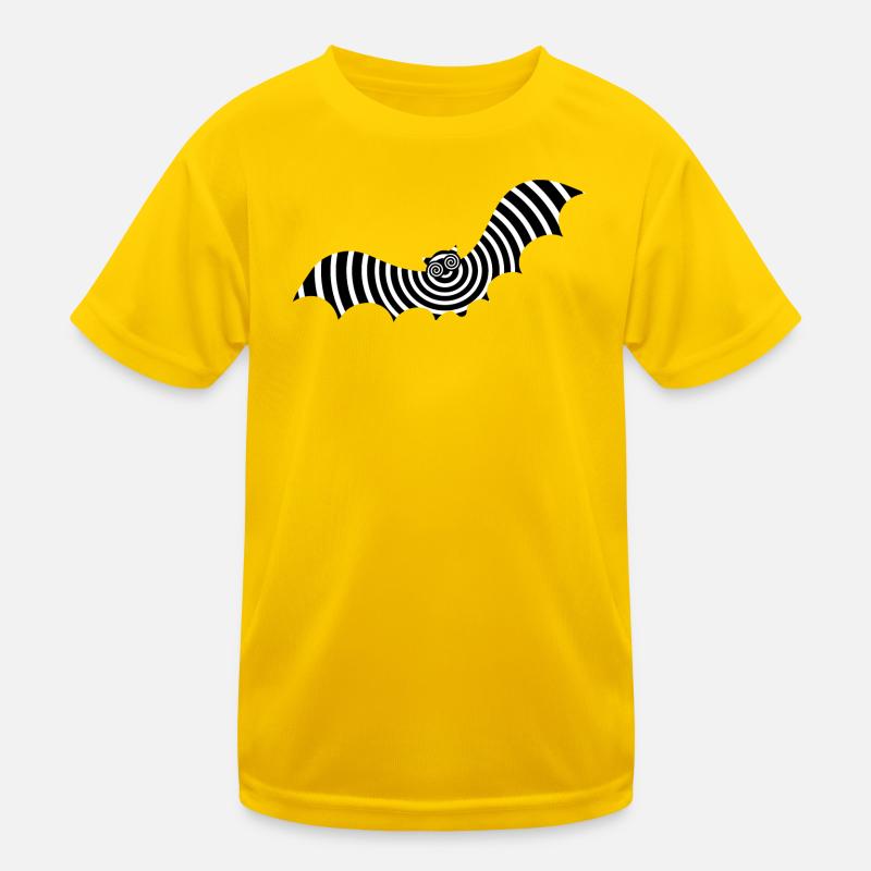 Bat Optical Illusion Illusion Halloween Kids Functional T-Shirt