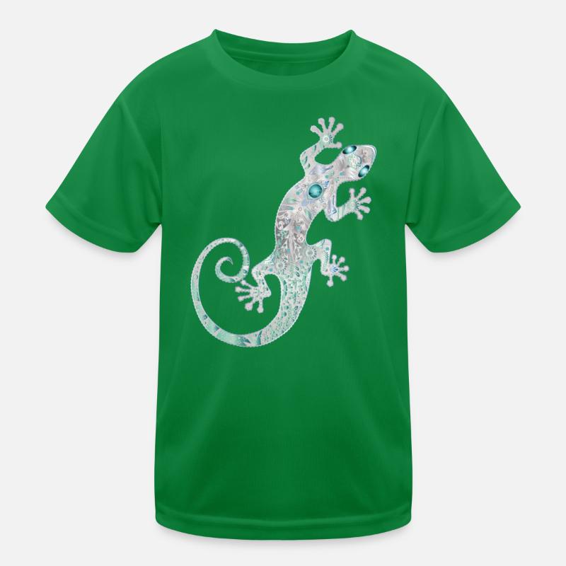 Ethno gecko d’argent et turquoise T-shirt sport Enfant