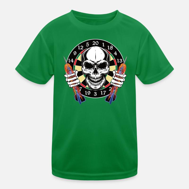 Dart skull with burning arrows Kids Functional T-Shirt