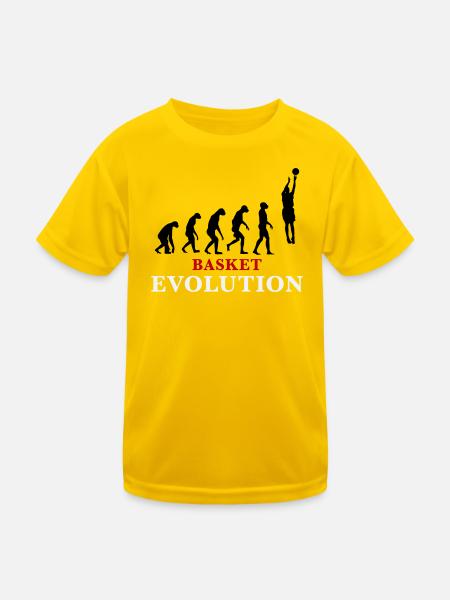 Basket Evolution Sports and humour 3c - Kids Functional T-Shirt - egg yellow - Front