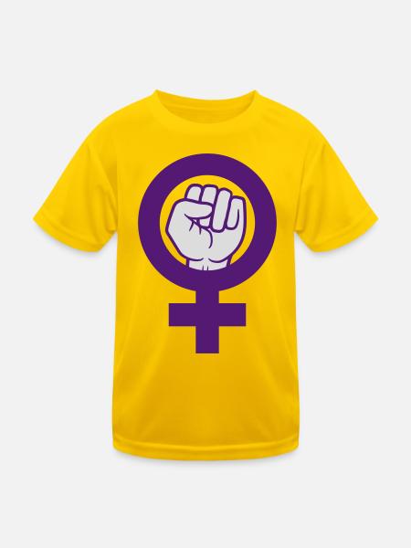 Feminist Symbol Frauenrechte Faust - Kinder Funktions-T-Shirt - Eigelb