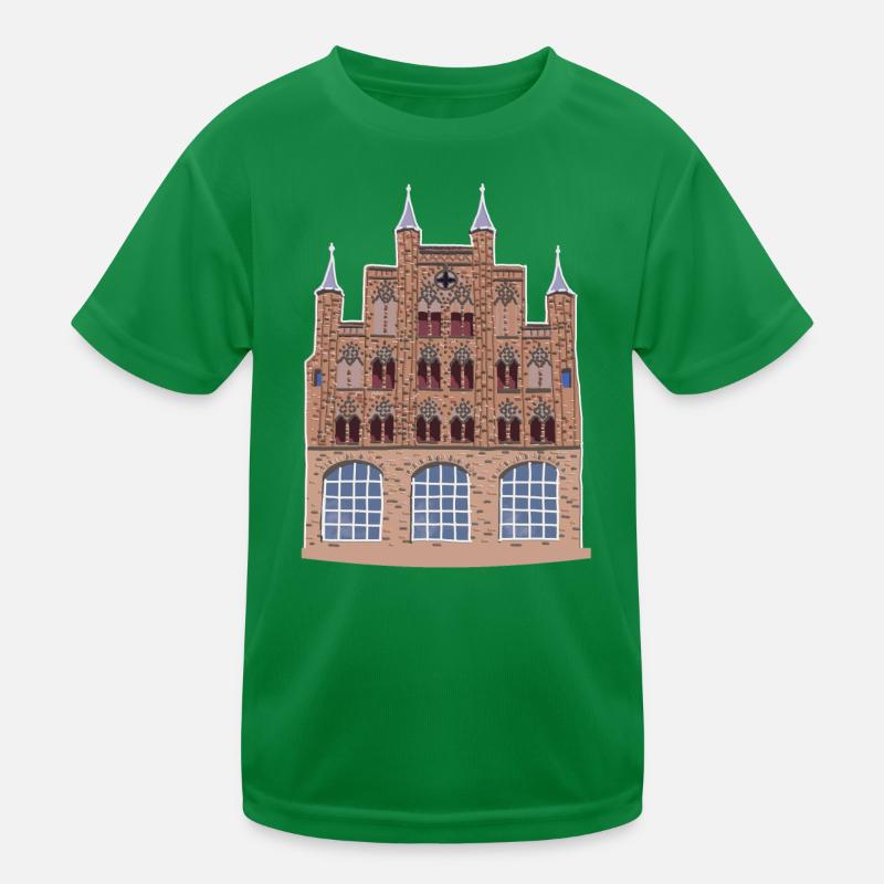 Stralsund Wolflamshaus without text, drawing Baltic Sea Kids Functional T-Shirt