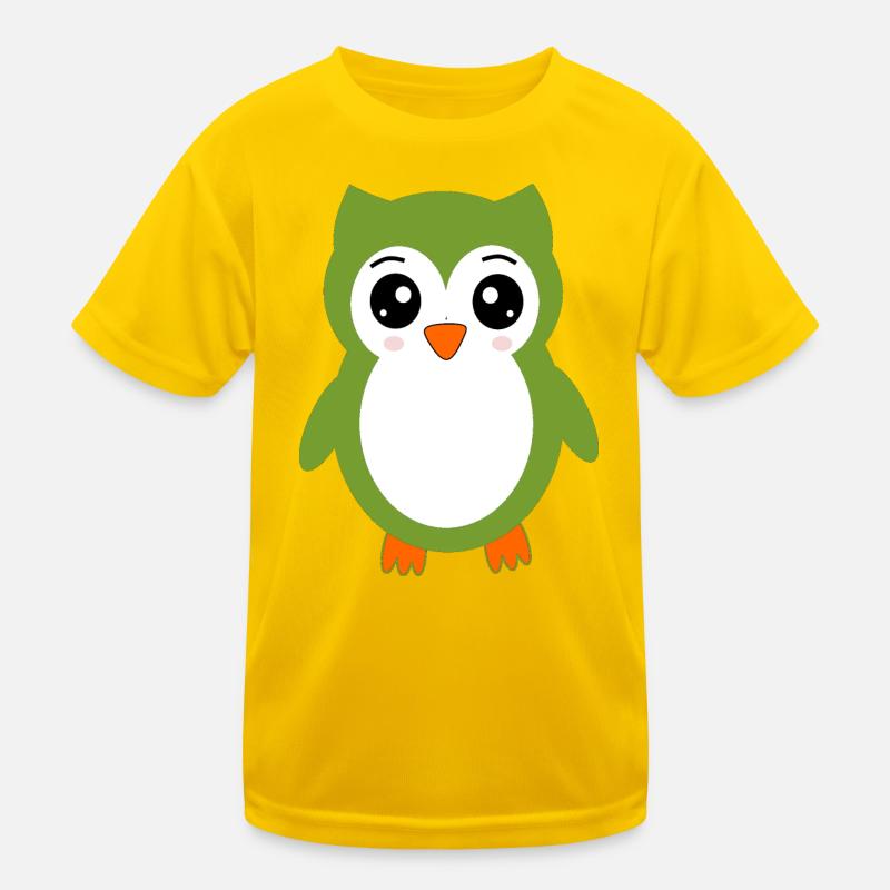 Eule grüne Eule Kinder Funktions-T-Shirt