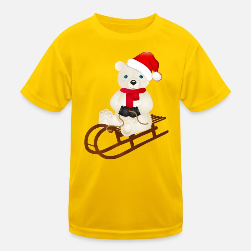 enchanting polar bear while sledging Kids Functional T-Shirt