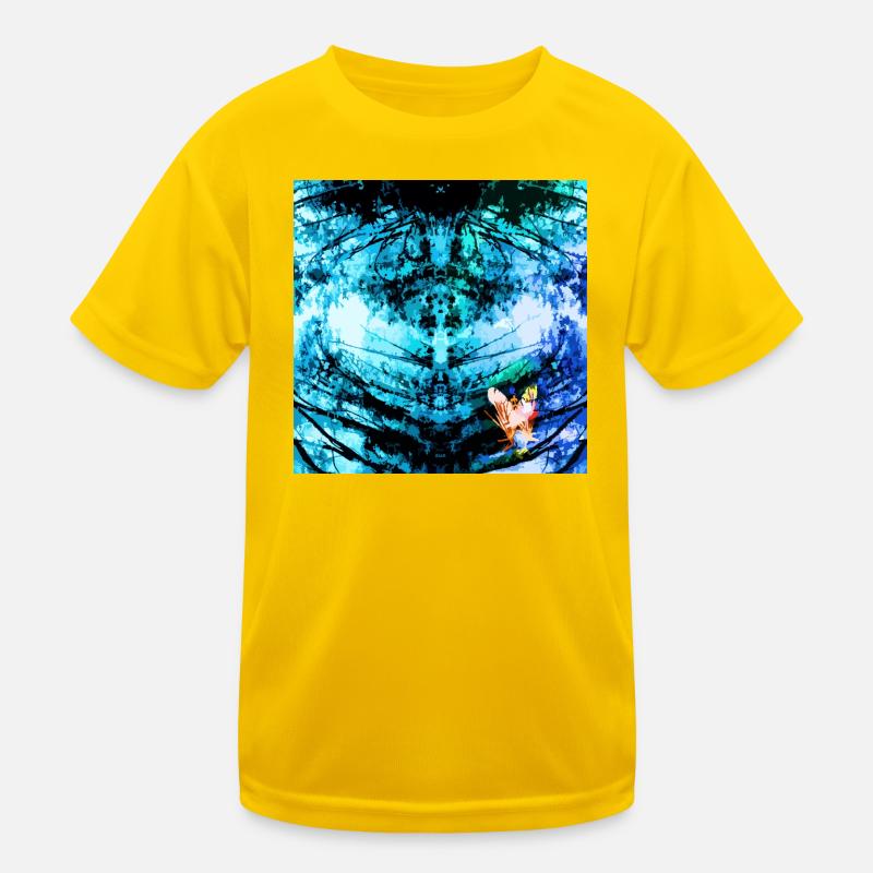 Blauer Psychedelischer Schmetterling Kinder Funktions-T-Shirt