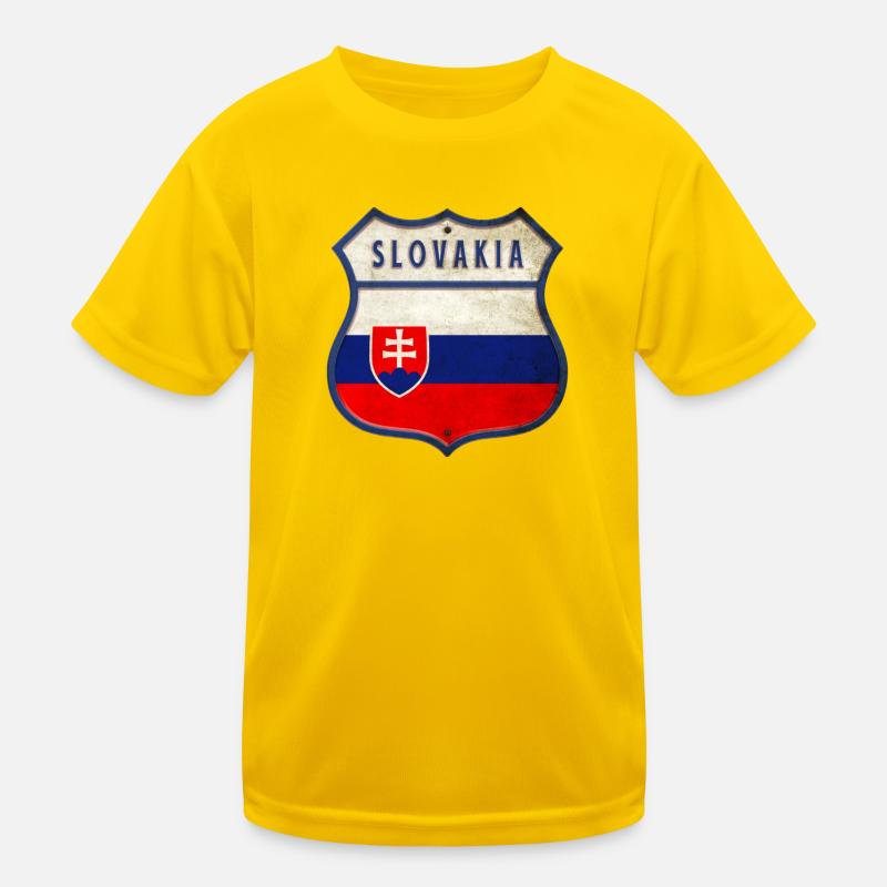 Slowakei Flaggen Wappen Design Kinder Funktions-T-Shirt