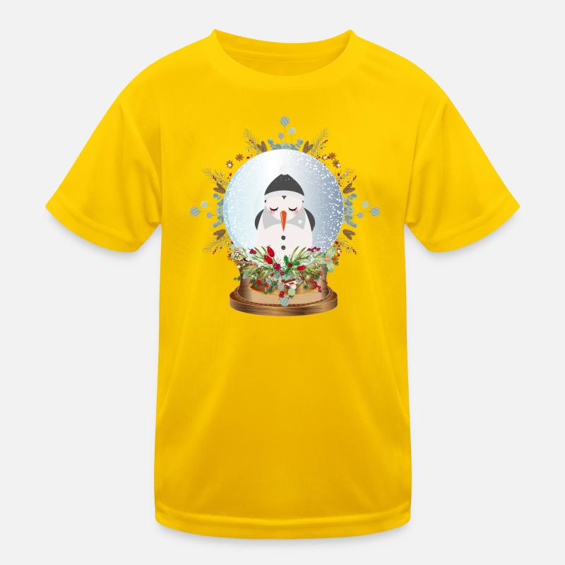 beautiful nostalgic snow globe with snowman Kids Functional T-Shirt