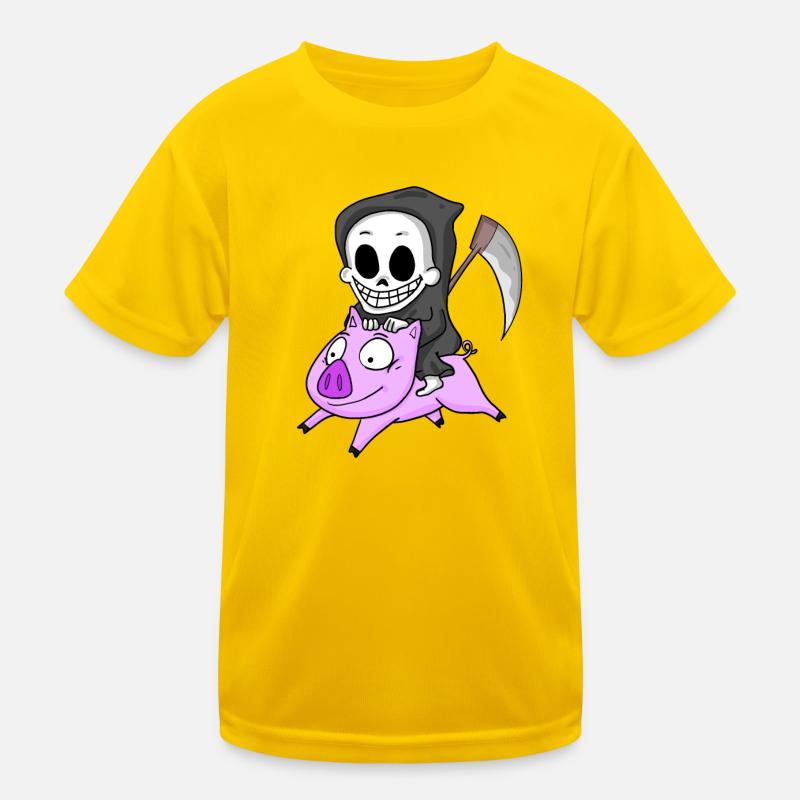 Grim Reaper Pig Kids Functional T-Shirt