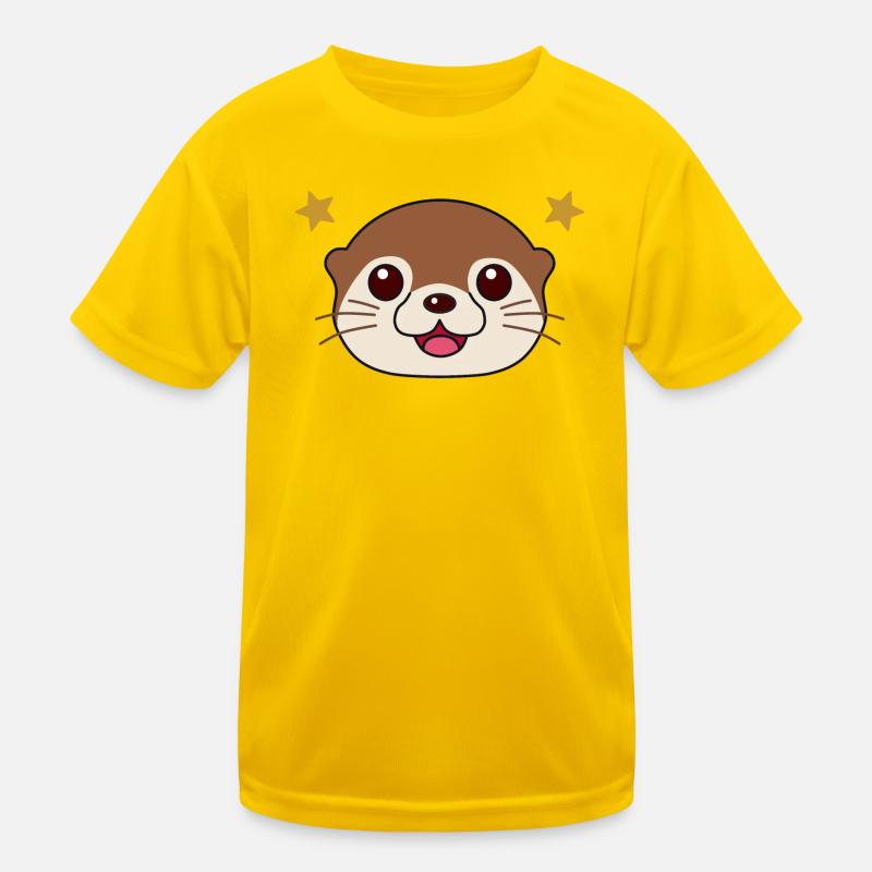 Smiling Cute Otter Kids Functional T-Shirt