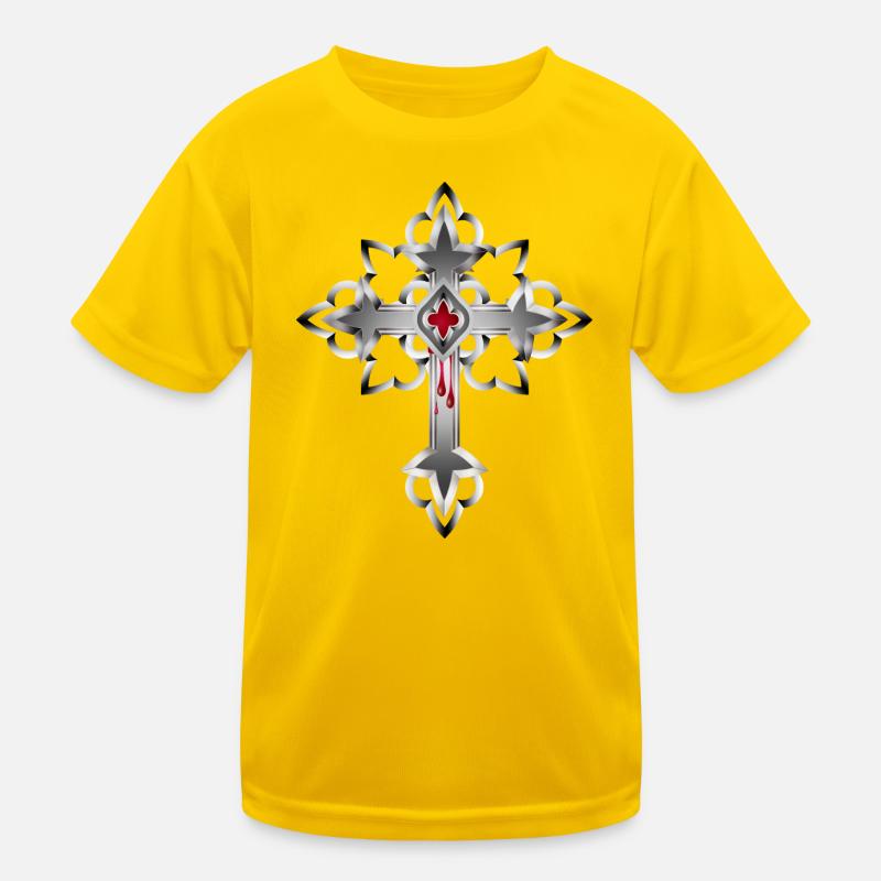 bleeding cross made of Gothic elements Kids Functional T-Shirt