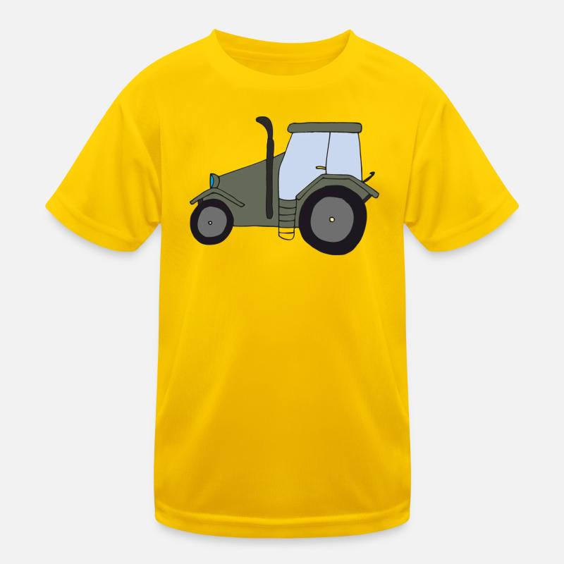 traktor oldtimer - Kinder Funktions-T-Shirt - Eigelb