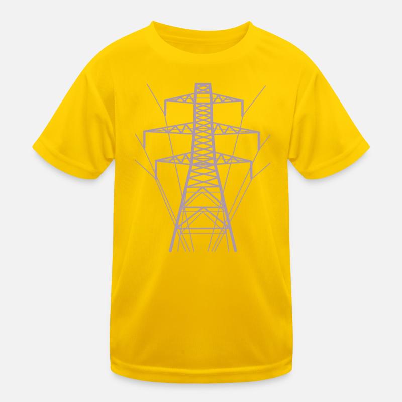 Silhouette de poteau électrique blanc T-shirt sport Enfant