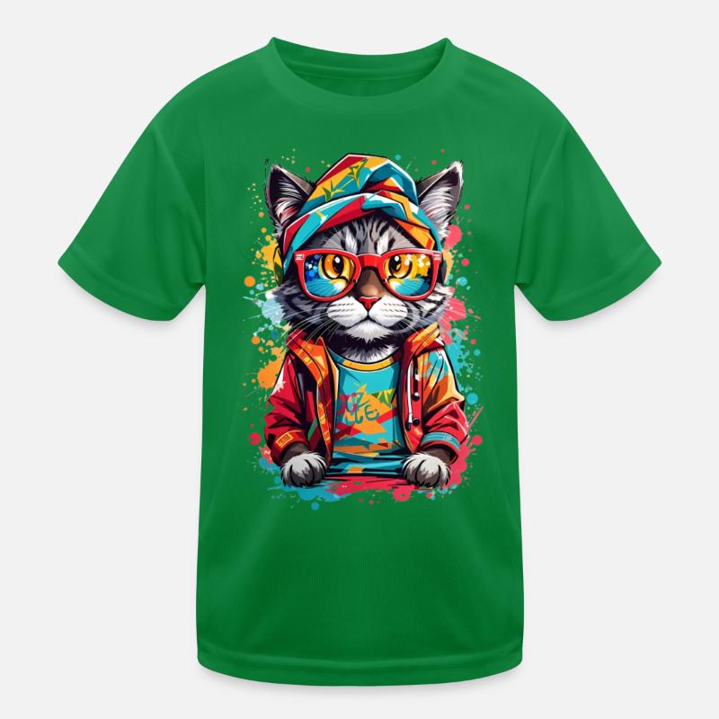 Chat cool T-shirt sport Enfant