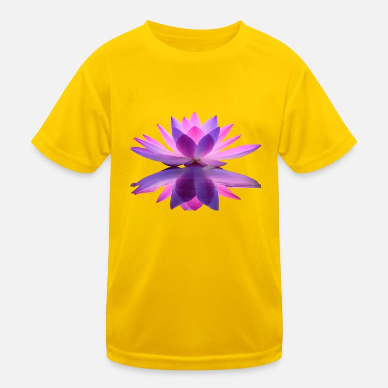 Water lily purple and pink with mirror effect Kids Functional T-Shirt