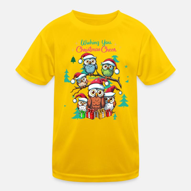 Festliche Eule Weihnachtsstimmung Design Kinder Funktions-T-Shirt