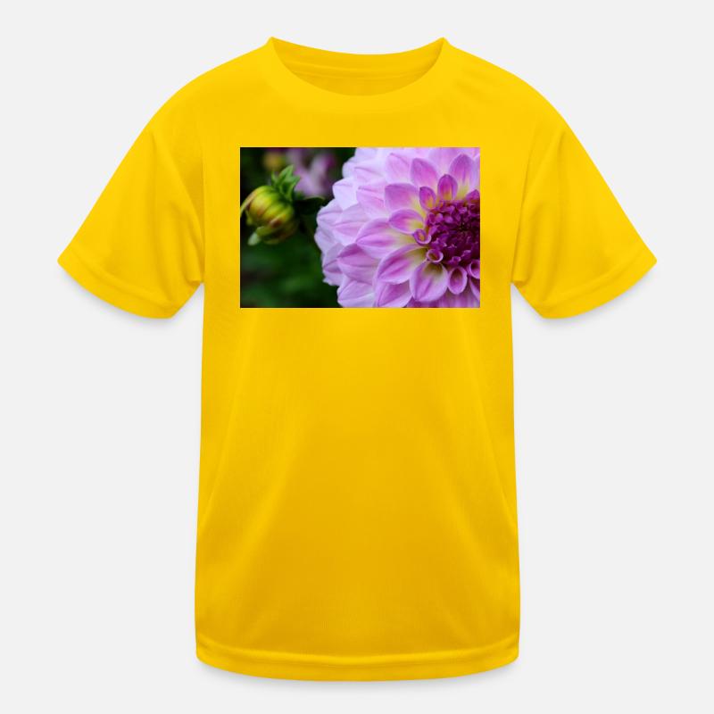 Dahlia rose rose Violet fleur, fleur T-shirt sport Enfant