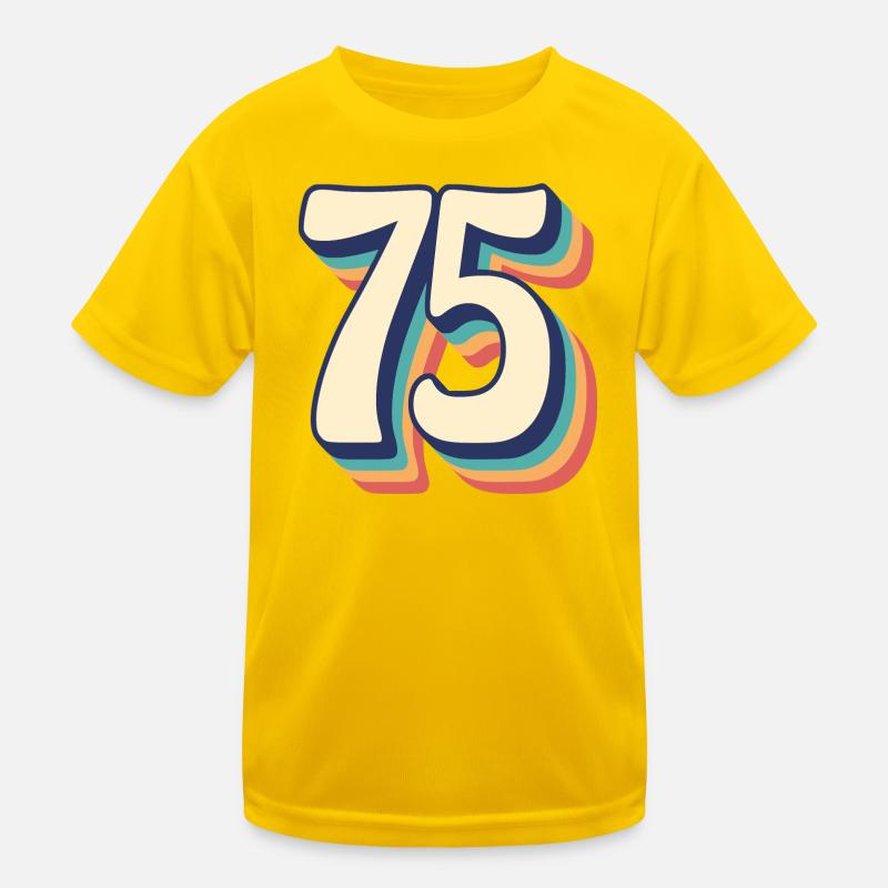 Vintage Retro T-Shirt Number 75 Seventy Five Kids Functional T-Shirt