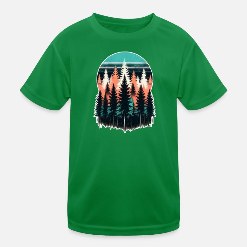 Coucher de soleil de lumière forestière T-shirt sport Enfant